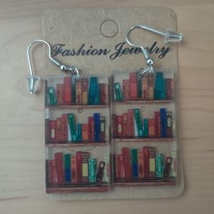 🆕 Acrylic Bookcase/ Book Shelves Dangle Earrings teacher librarian (2/$15)